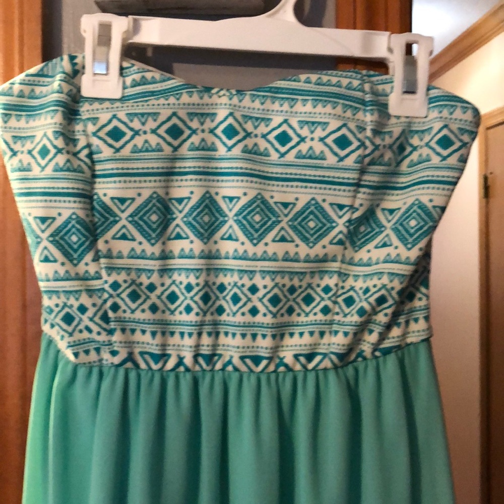 Turquoise Aztec maxi dress